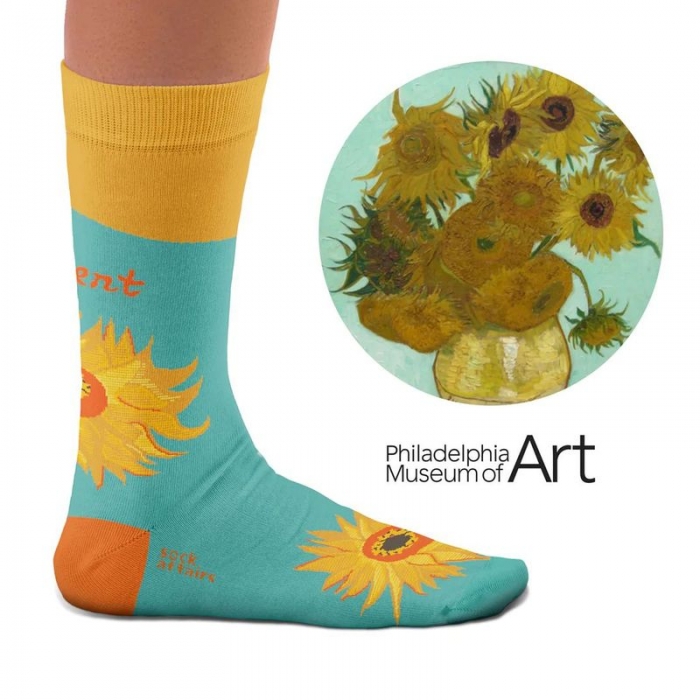 Socken Kunstwerke - van Gogh "Zwölf Sonnenblumen in einer Vase I"